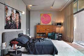 Art Filled Bachelor Pad With Cool