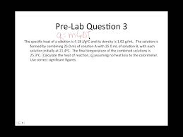 Hess S Law Pre Lab You