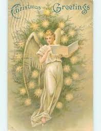 We're here to help you Tape Repair Divided Back Christmas Pretty Angel Reading From A Book O4286 Topics Holidays Celebrations Christmas Other Postcard Hippostcard