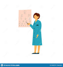 Ophthalmologist Doctor Character Pointing At Eye Chart