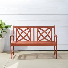 vifah 4 ft wood garden bench v1493