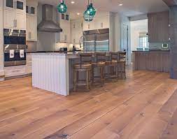 wide plank white oak wood floor in