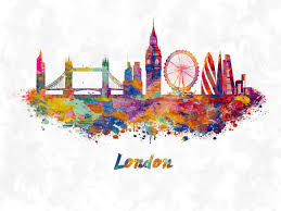 wall art print london skyline ukposters