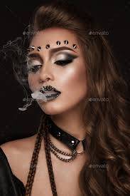 rock style image with creative makeup