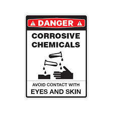 printed vinyl danger corrosive