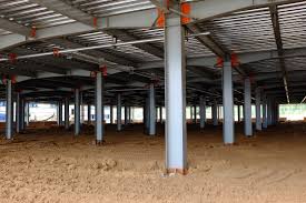 steel columns beams in construction