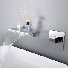 Wall Mounted Waterfall Bathroom Sink Faucet