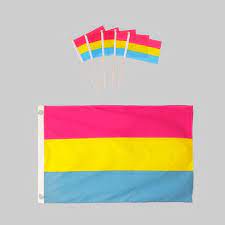 Many people see pansexuality as either an attraction regardless of gender or an attraction to all genders. Large Flag With 5 Mini Flags Pansexual Bullseye S Playground Target