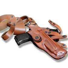 vertical leather shoulder holster for