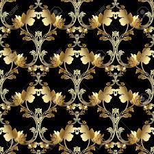 Gold Royal 3d Baroque Vector Seamless Pattern Floral Vintage
