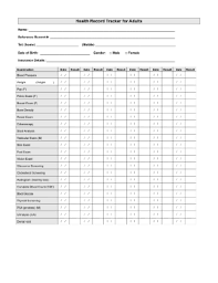 Health Record Tracker For Adults Printable Medical Form