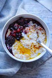 overnight steel cut oats bowl of