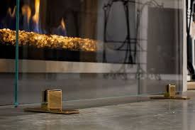 Ams Fireplace Free Standing Clear Glass