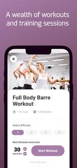 ballet barre workouts on the app