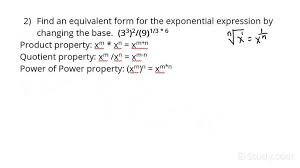 Finding Equivalent Forms Of Exponential