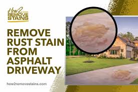 However, oil from your transmission or any other part of the engine will come off the asphalt easily with a simple solution of soap and water. How To Remove Rust Stains From An Asphalt Driveway Detailed Answer