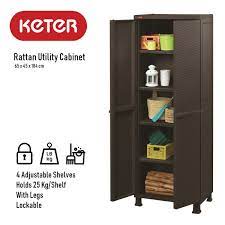 keter rattan utility tall cabinets with legs
