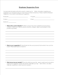 Employee Suggestion Form Word Format Templates At