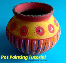paint design and decorate clay pots