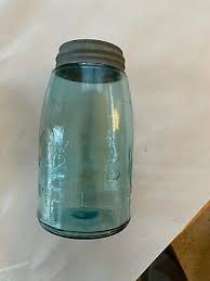 Antique Quart Aqua Blue Ball Mason Jar