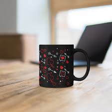 black colored coffee mugs