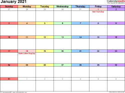 The next set of january calendars 2021 that i have for you are fully editable templates in microsoft word format. January 2021 Calendar Templates For Word Excel And Pdf