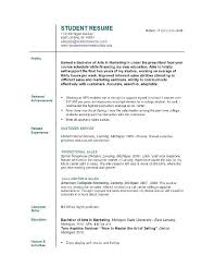 Resume Templates For College Students Free Resume Template For