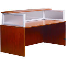These plexiglass desk are made from all types of sturdy materials such as stainless steel, white acrylic and hardware, metal wire, wood. Boss N269g C Cherry Laminate Plexiglass Reception Desk Shell 71 X 36 X 43 1 2