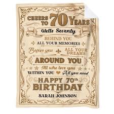happy 70th birthday custom blanket for