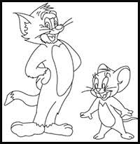 how to draw tom and jerry cartoon