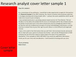 Research Analyst Cover Letter