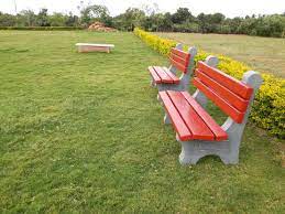 rectangular cement garden bench style