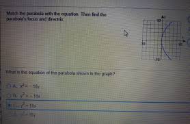 solved match the parabola with the
