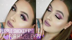 purple smokey eye for hazel eyes