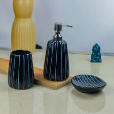 Ceramic Black Bathroom Set For Home