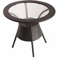 Glass Round Outdoor Dining Table Set 4