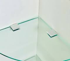 2 X Glass Corner Shelves Bathroom