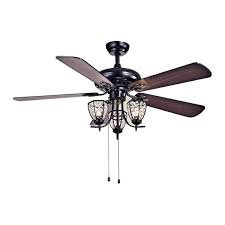 Black Indoor Ceiling Fan With Light Kit
