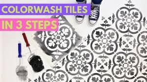 how to stencil colorwash tiles in 3