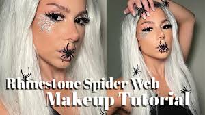 rhinestone spiderweb makeup tutorial