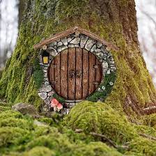 Amazon.co.jp: 屋外の木のための妖精のドア - 手描きのフェアリー ドア ミニチュア フェアリー ガーデン装飾,神秘的な妖精の庭のドア の庭の彫刻の装飾、妖精の恋人や子供へのプレゼントに最適 Aoren : DIY・工具・ガーデン