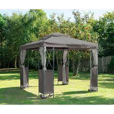 You can stick it in the ground, plus it's portable which makes it ideal for. Luxury Steel Framed Gazebo Grey Garden Furniture B M