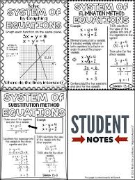 Systems Of Equations Student Notes And