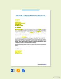 fashion s istant cover letter in