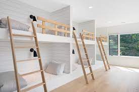 A Wall Of Built In Bunk Beds Creates