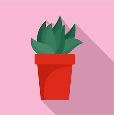 Cactus Plant Pot Icon Flat Ilration