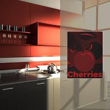 red cherry decor fruit wall art for