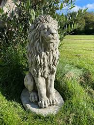 Upright Lion Stone Statue Outdoor