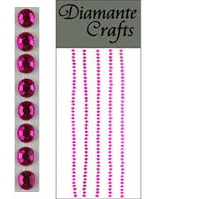 hot pink diamante self adhesive strips
