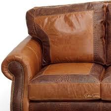 Western Style Leather Couch With Brown